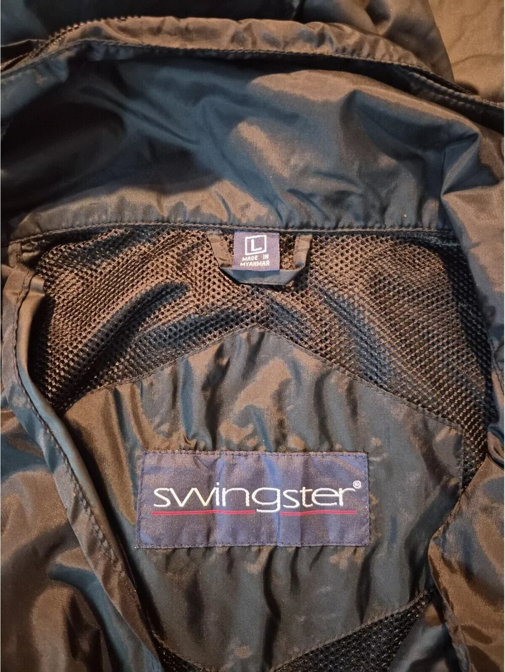 VINTAGE NFL Mens L Sunday Night Football ESPN Windbreaker Jacket ZIP Black